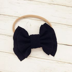 Children's Bow Hair Band Baby Double Layer (Color: Black)