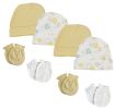 Baby Boy, Baby Girl, Unisex Infant Caps and Mittens (Pack of 8)