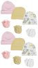 Baby Girls Caps and Mittens (Pack of 12)