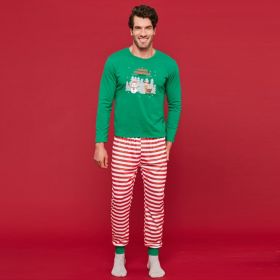 Autumn And Winter Christmas New Parent-child Home Set Pajamas (Option: Dad-S)