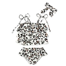 Leopard Print Suspender Top And Shorts (Option: White CC01571-100cm)