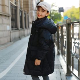 Women's Treasure Mid Length Thickened Down Coat (Option: Black-120cm)