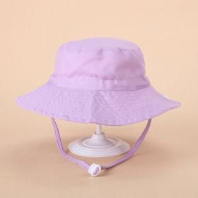 European And American Sun Protection Cute Beach Sun Hat (Option: Purple-Head Circumference 44or46cm)