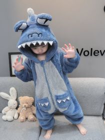 Girls Fashion Casual Facecloth Loungewear Pajamas (Option: Blue-90cm)