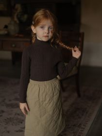 Girls' Half Turtleneck Bottoms Sweater (Option: Camel brown-80cm)