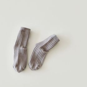 Boys And Girls Socks Korean Retro Tube (Option: Gray-S Code)