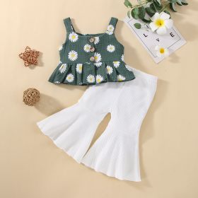 Double Wrinkled Cotton Suspender Top (Option: Green-110cm)