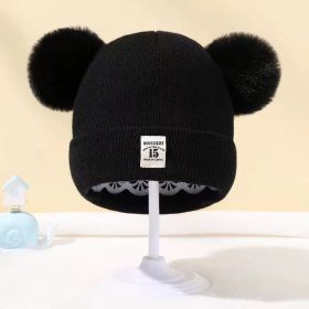 Baby Hat Autumn And Winter Woolen Cap (Option: Black-Average Size)