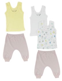 Girls Tank Tops and Joggers (Color: Pink/Pink, size: large)
