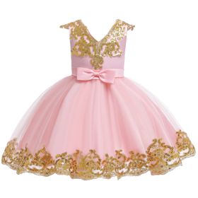 Children's Dress Princess Sequins Tulle Tutu Skirt (Option: Pink-80cm)