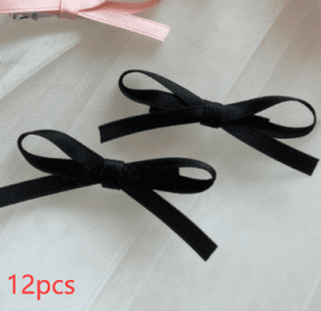 Bow Barrettes All-match Bang Clip (Option: Black Bow Hair Clip 12pcs)