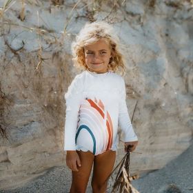 Children's Long Sleeve Sun Protection Surfing Suit Women's Overall (Option: White 24-110)