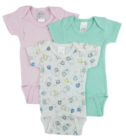Short Sleeve One Piece 3 Pack (Color: White, size: medium)