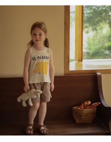 Girls' Versatile Thin Casual Pure Cotton Casual Shorts (Option: Deep khaki-18M)