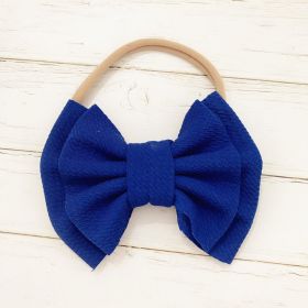 Children's Bow Hair Band Baby Double Layer (Color: Blue)