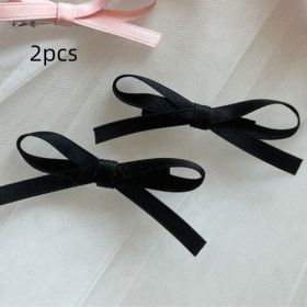 Bow Barrettes All-match Bang Clip (Option: Black Bow Hair Clip 2pc)