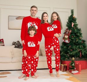 Christmas Family Pajamas Matching Sets Christmas Sleepwear Parent-Child Pjs Outfit For Christmas Holiday Xmas Party (Option: Red-Dad S)