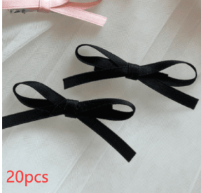 Bow Barrettes All-match Bang Clip (Option: Black Bow Hair Clip 20pcs)