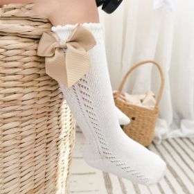 Anti-mosquito Socks Baby Summer Korean Style Princess Socks (Option: White-S Code)