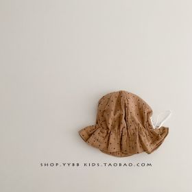 Spring And Autumn Infant Princess Pure Cotton Sun Hat (Option: Decimal Point Coffee Color-Cap Circumference 40to46cm)