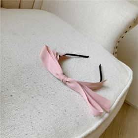 Bow Thin-edged Headband All-matching Girlish (Color: pink)