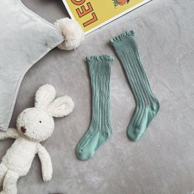 Children's Autumn New Lace Edge Mid Length Socks (Option: Cinerous-S)