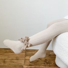 Girls Spring And Autumn Thin Cotton Leggings (Option: Khaki-M)