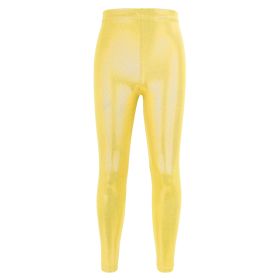 Children's Dance Pants High Elastic Breathability Yoga Pants Modern Dance Practice Leggings (Option: Gold-110cm)