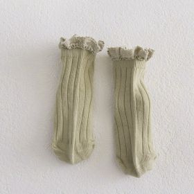 New Lace Children's Mid-tube Socks (Option: Turquoise-M)