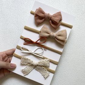 5-piece Baby Headband Bow Set (Option: 3 Style)