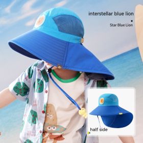 Big Brim Children's Sun Hat Summer Children Sun Hat (Option: Star Blue Lion-Hat Circumference 56cm)