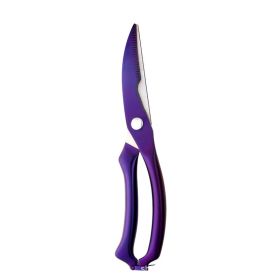 Stainless Steel Chicken Bone Kitchen Spring Household Food Scissors (Color: Purple)