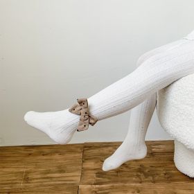 Girls Spring And Autumn Thin Cotton Leggings (Option: White-XL)