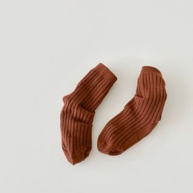 Boys And Girls Socks Korean Retro Tube (Option: Caramel-S Code)