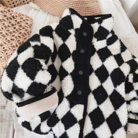 Autumn And Winter Western Style Diamond Lattice (Option: Black And White Plaid-80cm)