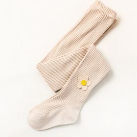 Girls' Leggings Spring New Flowers (Option: Oatmeal-XL)
