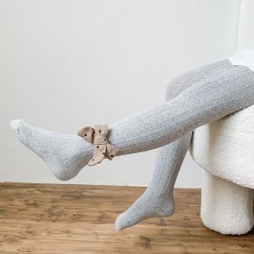 Girls Spring And Autumn Thin Cotton Leggings (Option: Grey-XL)