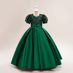 Women's Fashion Simple Party Sequins Dress (Option: Dark Green-120cm)