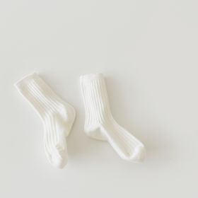 Boys And Girls Socks Korean Retro Tube (Option: White-S Code)