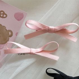Bow Barrettes All-match Bang Clip (Option: Pink Bow Hair Clip 1)