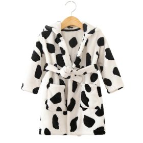 Clothing Children's Bathrobe Robe Thick Flannel (Option: Cows-110)