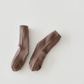 Boys And Girls Socks Korean Retro Tube (Option: Khaki-S Code)