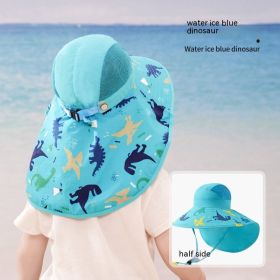Big Brim Children's Sun Hat Summer Children Sun Hat (Option: Water Lake Blue Dinosaur-Hat Circumference 52cm)