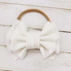 Children's Bow Hair Band Baby Double Layer (Color: White)