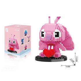 Funny Disney Lilo and Stitched Miniature Block Hot Selling Stitch Miniature Blocks DIY Guitar Holding Book Toys Gifts for Kids (Color: With box-210525)