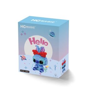 Funny Disney Lilo and Stitched Miniature Block Hot Selling Stitch Miniature Blocks DIY Guitar Holding Book Toys Gifts for Kids (Color: With box-9002)
