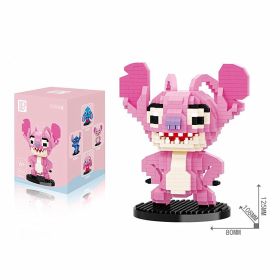Funny Disney Lilo and Stitched Miniature Block Hot Selling Stitch Miniature Blocks DIY Guitar Holding Book Toys Gifts for Kids (Color: With box-210527)