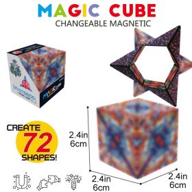 3D Magnetic Deformation Magnetic Solid Geometric Equation Capri Infinity Equation 36pcs High Magnetic Insulation Surface 4 In 1 (Color: Magic Color)