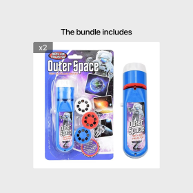 Projection Flashlight, Children Projector Light, Cute Cartoon Dinosaur Animal Space Night Photo Light, Bedtime Learning Fun Toys (Style: Space Set*2)