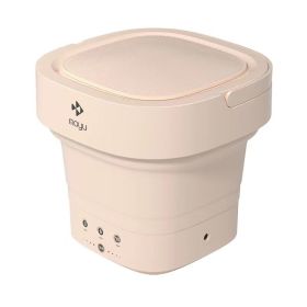 Moyu Foldable Washing Machine Mini Electric Portable Barrel Laundry Washer for Underwear Sock Baby Clothes Cleaner for Travel (Color: ChampÃ¡n, size: EU)